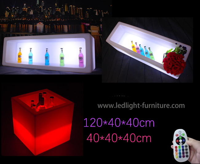 Cubes à piles en guide optique, affichage de bouteille lumineux grande par lueur 