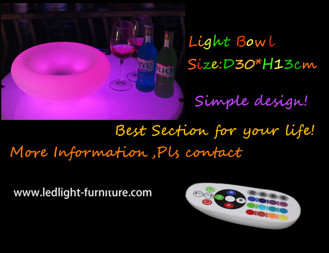 Le type de cuvette le seau à glace de LED avec des lumières, LED allument la capacité du seau 2L