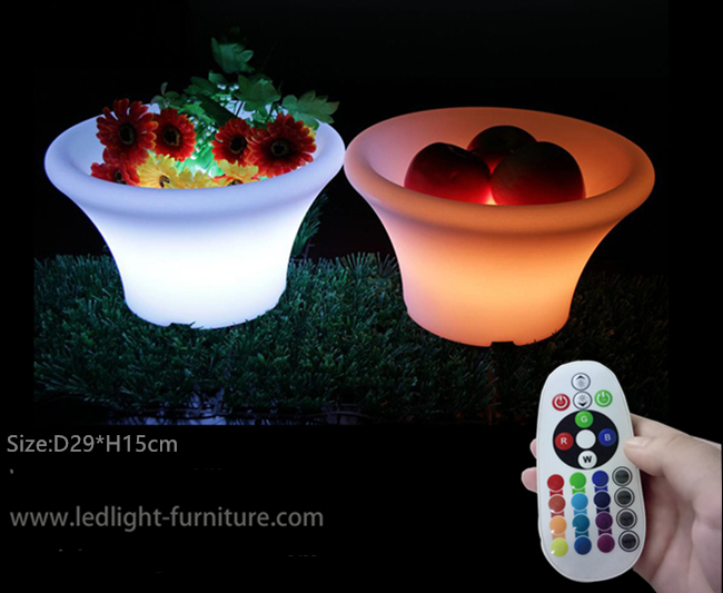 Refroidisseur décoratif de partie de seau à glace de LED pour le fruit, seau à glace lumineux 
