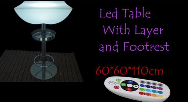 Tableaux de cocktail allumés par LED colorés rechargeables avec la couche et le repose-pieds de bouteille