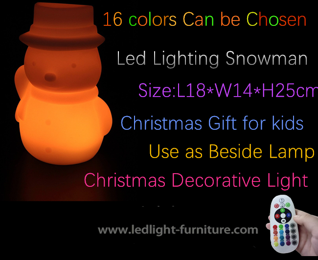 Lumière en plastique de nuit de bonhomme de neige de Noël du PE LED à piles pour le cadeau d'enfants
