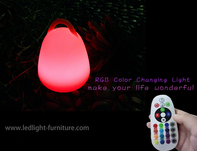 La lanterne à piles en plastique de LED allume la couleur de RVB changeant avec la poignée portative