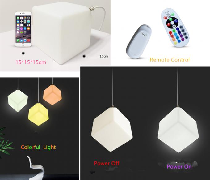 Le style contemporain a mené le cube léger pour le restaurant/lumière menée colorée de nuit de cube