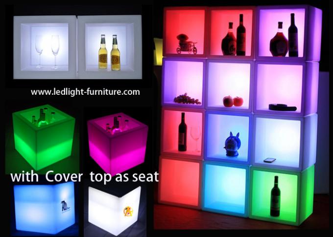 seau à glace ouvert de barre de dos de cube en lumière de cube en 40X40X40cm LED pour l'affichage de boissons