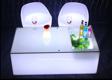 Chine Les meubles mobiles de lumière de la décoration LED de KTV colorent variable avec le dessus en verre fournisseur