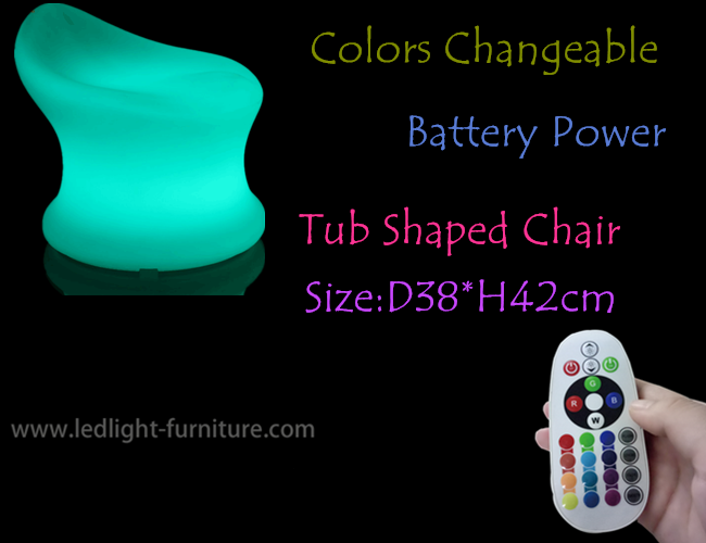 Le baquet multi de couleurs a formé la chaise de barre de LED à piles pour le salon/boîte de nuit