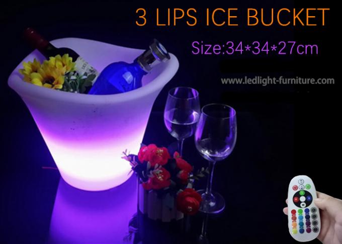 La décoration de mariage allument des lèvres du seau à glace de LED 3 avec à piles