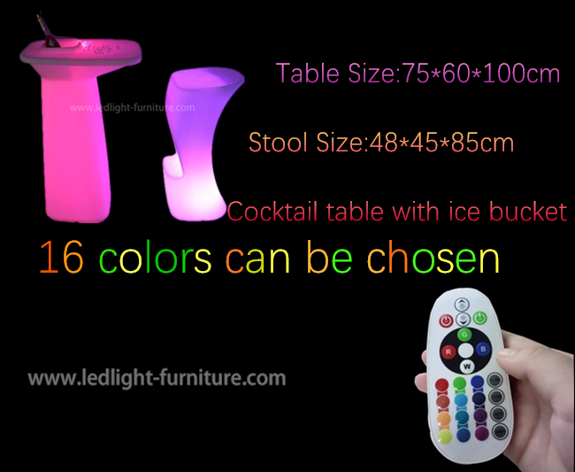 Résistance aux chocs élevée de Tableau de cocktail de 16 couleurs LED pour la partie/boîte de nuit
