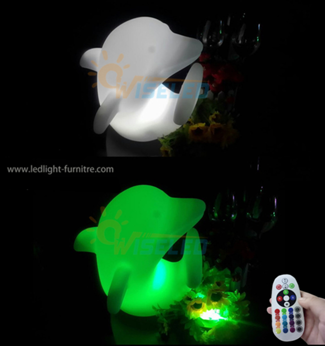 La lampe colorée mignonne de Tableau de lumière de nuit de dauphin de vacances observe la production pour la pièce