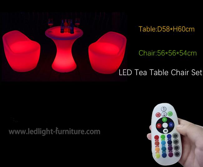Tableau et chaise de barre du poseur LED de taille de 60cm petits avec à base métallique vigoureux et le support