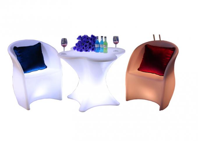 Polyéthylène recyclable rougeoyant réglé des meubles 100% d'éclairage de jardin de chaise de barre du sofa LED